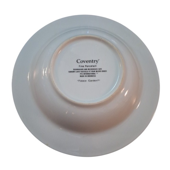 Coventry Palace Garden Fine Porcelain Blue Yellow Soup Salad Bowls Set of 3 - Picture 5 of 7